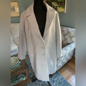 Chico’s Ladies Coat w/ Pearl Embellishments-like new-Chico’s Sz 2 (US 12-14)